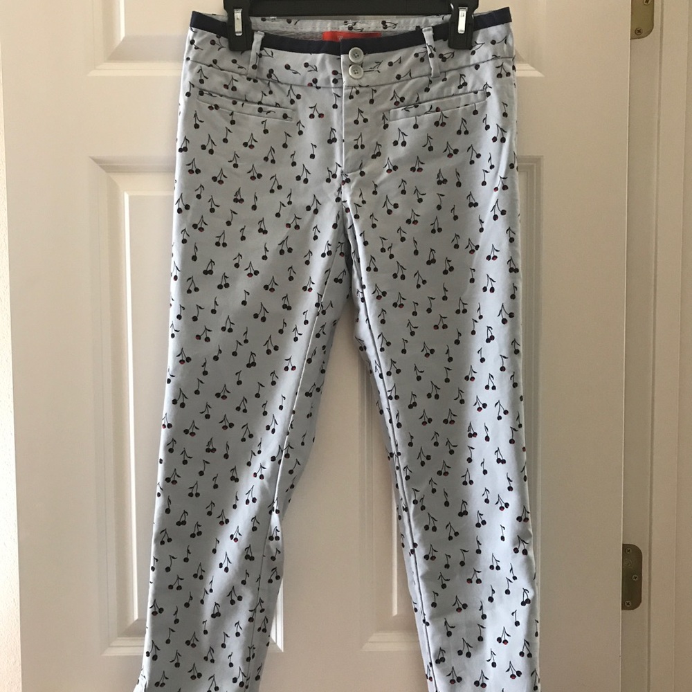 EUC ANTHROPOLOGIE CARTONNIER CHERRY PRINT PANTS 🍒